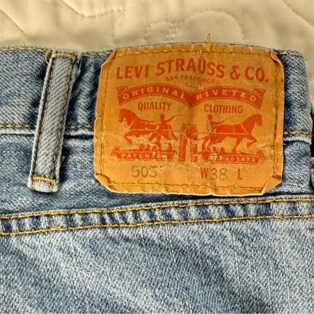Vtg Levi's 505 100% Cotton Blue Denim Jorts Shorts Men's 38‎ Waist 10